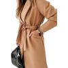 image:imageCHARTOU Women Casual Long Trench Coat Open Front Wool Coat Winter Jacket Peacoat Lapel Collar Overcoat with BeltCamel