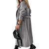 image:imageCHARTOU Women Casual Long Trench Coat Open Front Wool Coat Winter Jacket Peacoat Lapel Collar Overcoat with BeltGrey