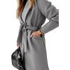 image:imageCHARTOU Women Casual Long Trench Coat Open Front Wool Coat Winter Jacket Peacoat Lapel Collar Overcoat with BeltGrey