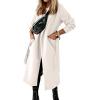 image:imageCHARTOU Women Casual Long Trench Coat Open Front Wool Coat Winter Jacket Peacoat Lapel Collar Overcoat with BeltWhite