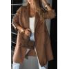 image:imageCHARTOU Women Color Block Long Sleeve Wool Trench Pea Coat Fuzzy Fleece Winter Casual OvercoatCamel