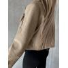 image:imageCHARTOU Women Double Breasted Cropped Peacoat Notch Lapel Tweed Crop Blazer Jacket Wool Blend Short OvercoatKhaki