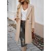 image:imageCHARTOU Women Elegant Lapel Tweed Pea Coats Trench Long Wool Double Breasted Casual Office Overcoat WinterApricot