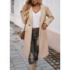 image:imageCHARTOU Women Elegant Lapel Tweed Pea Coats Trench Long Wool Double Breasted Casual Office Overcoat WinterApricot