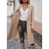 image:imageCHARTOU Women Elegant Lapel Tweed Pea Coats Trench Long Wool Double Breasted Casual Office Overcoat WinterApricot