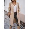 image:imageCHARTOU Women Elegant Lapel Tweed Pea Coats Trench Long Wool Double Breasted Casual Office Overcoat WinterApricot