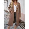 image:imageCHARTOU Women Elegant Lapel Tweed Pea Coats Trench Long Wool Double Breasted Casual Office Overcoat WinterBrown