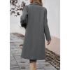 image:imageCHARTOU Women Elegant Lapel Tweed Pea Coats Trench Long Wool Double Breasted Casual Office Overcoat WinterGrey