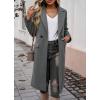 image:imageCHARTOU Women Elegant Lapel Tweed Pea Coats Trench Long Wool Double Breasted Casual Office Overcoat WinterGrey