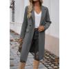 image:imageCHARTOU Women Elegant Lapel Tweed Pea Coats Trench Long Wool Double Breasted Casual Office Overcoat WinterGrey