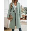 image:imageCHARTOU Women Elegant Lapel Tweed Pea Coats Trench Long Wool Double Breasted Casual Office Overcoat WinterPea Green