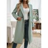 image:imageCHARTOU Women Elegant Lapel Tweed Pea Coats Trench Long Wool Double Breasted Casual Office Overcoat WinterPea Green