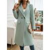 image:imageCHARTOU Women Elegant Lapel Tweed Pea Coats Trench Long Wool Double Breasted Casual Office Overcoat WinterPea Green