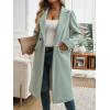 image:imageCHARTOU Women Elegant Lapel Tweed Pea Coats Trench Long Wool Double Breasted Casual Office Overcoat WinterPea Green
