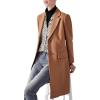 image:imageCHARTOU Women Elegant Wool Coat Tailored Long Blazer Wool Pea Trench Coat OvercoatCamel