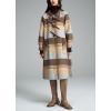 image:imageCHARTOU Women Fall Winter Wool Long Pea Coat Vintage Plaid Lapel Doll Collar Button down Midi Trench OvercoatCamel