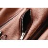 image:imageCHARTOU Women Faux Leather Jacket Fur Lined Winter Coat Warm Zip Up Notched Collar Moto Bomber JacketBrown Fur