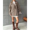 image:imageCHARTOU Women Herringbone Wool Coat Notch Lapel Double Breasted Midi Overcoat Dressy Winter Trench Pea CoatBrown
