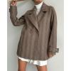 image:imageCHARTOU Women Herringbone Wool Coat Notch Lapel Double Breasted Midi Overcoat Dressy Winter Trench Pea CoatBrown