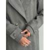 image:imageCHARTOU Women Herringbone Wool Coat Notch Lapel Double Breasted Midi Overcoat Dressy Winter Trench Pea CoatGrey