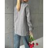 image:imageCHARTOU Women Herringbone Wool Coat Notch Lapel Double Breasted Midi Overcoat Dressy Winter Trench Pea CoatGrey