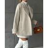 image:imageCHARTOU Women Herringbone Wool Coat Notch Lapel Double Breasted Midi Overcoat Dressy Winter Trench Pea CoatWhite