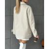image:imageCHARTOU Women Herringbone Wool Coat Notch Lapel Double Breasted Midi Overcoat Dressy Winter Trench Pea CoatWhite