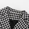 image:imageCHARTOU Women Houndstooth Long Overcoat Jacket Oversized Notch Lapel Button Down Outwear Coat with BeltBlack