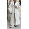 image:imageCHARTOU Women Long Winter Jacket Wool Pea Coat Barrel Sleeve Loose Duster Coat Trench OvercoatWhite