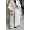 image:imageCHARTOU Women Long Winter Jacket Wool Pea Coat Barrel Sleeve Loose Duster Coat Trench OvercoatWhite