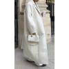 image:imageCHARTOU Women Long Winter Jacket Wool Pea Coat Barrel Sleeve Loose Duster Coat Trench OvercoatWhite
