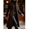 image:imageCHARTOU Women Long Wool Plaid Pea Coat Fall Winter Casual Single Breasted Midi Trench Overcoat OutwearKhaki
