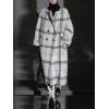image:imageCHARTOU Women Long Wool Plaid Pea Coat Winter Notched Lapel Double Breasted Warm Trench OvercoatWhite
