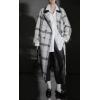 image:imageCHARTOU Women Long Wool Plaid Pea Coat Winter Notched Lapel Double Breasted Warm Trench OvercoatWhite