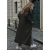 image:imageCHARTOU Women Long Wool Trench Pea Coats Winter Lapel Collar Open Front Overcoat with PocketsBlack