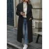 image:imageCHARTOU Women Long Wool Trench Pea Coats Winter Lapel Collar Open Front Overcoat with PocketsBlack