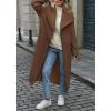 image:imageCHARTOU Women Long Wool Trench Pea Coats Winter Lapel Collar Open Front Overcoat with PocketsBrown