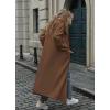 image:imageCHARTOU Women Long Wool Trench Pea Coats Winter Lapel Collar Open Front Overcoat with PocketsBrown