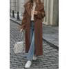 image:imageCHARTOU Women Long Wool Trench Pea Coats Winter Lapel Collar Open Front Overcoat with PocketsBrown
