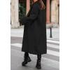 image:imageCHARTOU Women Loose Long Wool Coat Notched Lapel Peacoat Woolen Jacket Winter Warm Overcoat Pea Coat Trench CoatBlack
