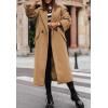 image:imageCHARTOU Women Loose Long Wool Coat Notched Lapel Peacoat Woolen Jacket Winter Warm Overcoat Pea Coat Trench CoatKhaki