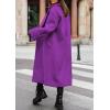 image:imageCHARTOU Women Loose Long Wool Coat Notched Lapel Peacoat Woolen Jacket Winter Warm Overcoat Pea Coat Trench CoatPurple