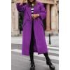 image:imageCHARTOU Women Loose Long Wool Coat Notched Lapel Peacoat Woolen Jacket Winter Warm Overcoat Pea Coat Trench CoatPurple
