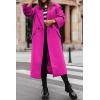 image:imageCHARTOU Women Loose Long Wool Coat Notched Lapel Peacoat Woolen Jacket Winter Warm Overcoat Pea Coat Trench CoatRosy