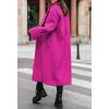 image:imageCHARTOU Women Loose Long Wool Coat Notched Lapel Peacoat Woolen Jacket Winter Warm Overcoat Pea Coat Trench CoatRosy