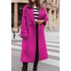 image:imageCHARTOU Women Loose Long Wool Coat Notched Lapel Peacoat Woolen Jacket Winter Warm Overcoat Pea Coat Trench CoatRosy