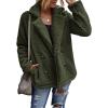 image:imageCHARTOU Women Oversized Fluffy Sherpa Fleece Jacket Teddy Bear Coat Winter Warm Faux Shearling OvercoatArmy Green