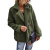image:imageCHARTOU Women Oversized Fluffy Sherpa Fleece Jacket Teddy Bear Coat Winter Warm Faux Shearling OvercoatArmy Green