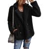 image:imageCHARTOU Women Oversized Fluffy Sherpa Fleece Jacket Teddy Bear Coat Winter Warm Faux Shearling OvercoatBlack
