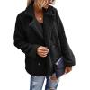 image:imageCHARTOU Women Oversized Fluffy Sherpa Fleece Jacket Teddy Bear Coat Winter Warm Faux Shearling OvercoatBlack